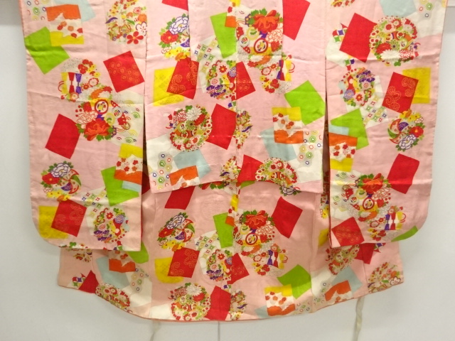 JAPANESE KIMONO / ANTIQUE KIMONO / MON KINSHA / FLOWER ROUNDEL